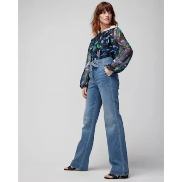 White House Black Market Women's Extra High Rise Denim™ Utility Trouser Jeans - Picture 2 of 12